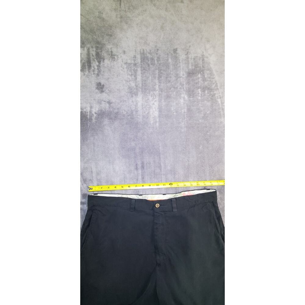 Tommy Bahama Shorts Mens Sz 35 Black Silk Cotton Flat Front Casual Summer C16 - Picture 5 of 11